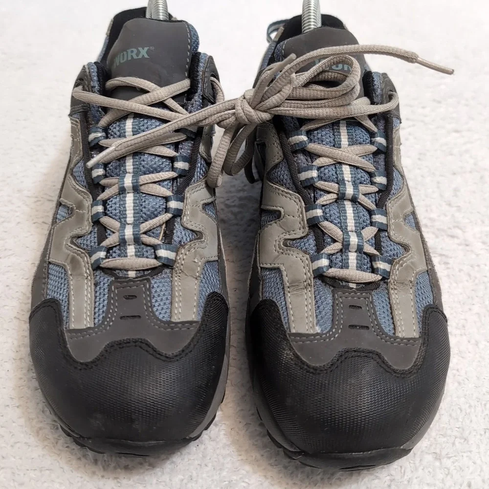 Worx‎ Steel Toe Shoes Red Wing Gray/Blue Womens 10M ASTM F 2413-11 Steel Toe